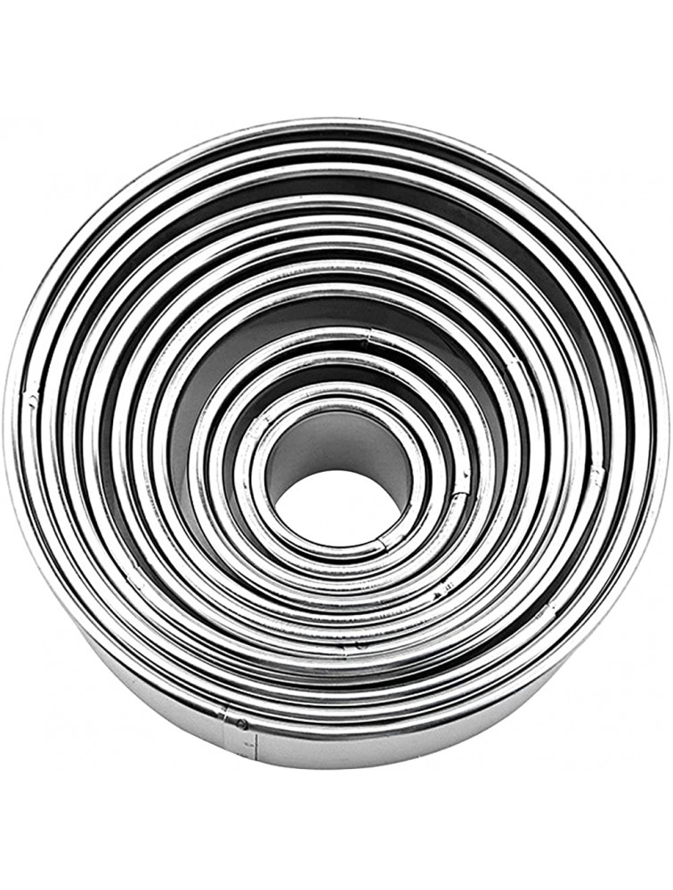 Pack of 12 Stainless Steel Circular Round Cake Baking Rings Diameter Metal Double Rolled Tart Ring Muffin Rings Crumpet Rings Egg Rings for Home Food Baking Tools - B30Y00G6Y