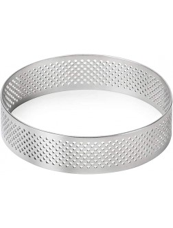 Somubi Stainless Steel Tart Ring Set of 5 Heat-Resistant Perforated Cake Mousse Ring Round Porous Tart Ring Bottom Tower Pie Cake Mould S: 5cm 2inches in diameter - BS6FIARSL