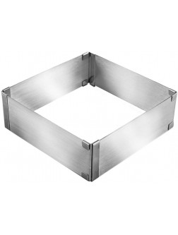 Utooo Stainless Steel Adjustable Square Cake Ring Mold 6 to 12 Inch Cake Mousse Mold for Baking - B6WTFR40S