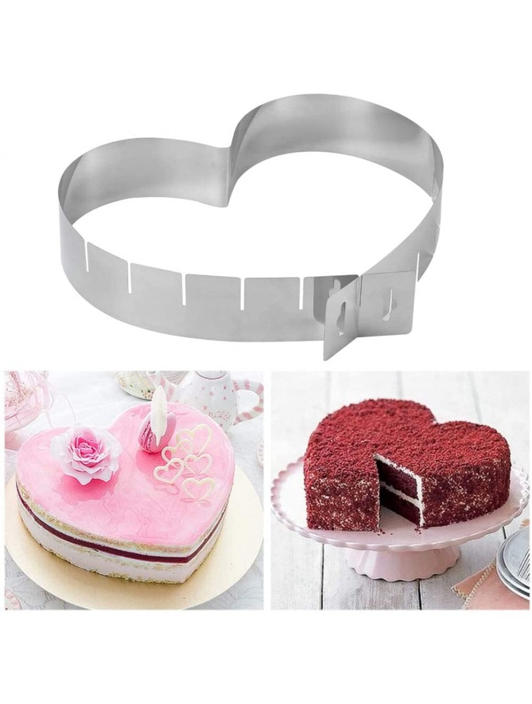 YYYFEI Multipurpose Round Steel Ring，Cake Mold Ring Adjustable Cake Mold Ring for Baking Premium Quality Functional Baking Gifts Heart-shaped - B7PE114Y2