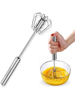 Foyozisun Stainless Steel Eggbeater Rotating Semi-Automatic Eggbeater Allows you to stir Easily Without Feeling Tired Used for Making Cream of Egg Beater - B1N60I0CQ