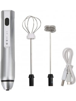 Haofy Electric Egg Beater Mini Electric Coffee Milk Frother USB Charging Electric Mixer Whisk for Home Bakery Kitchen Stirring Beating Silver - BE02FRBZ1