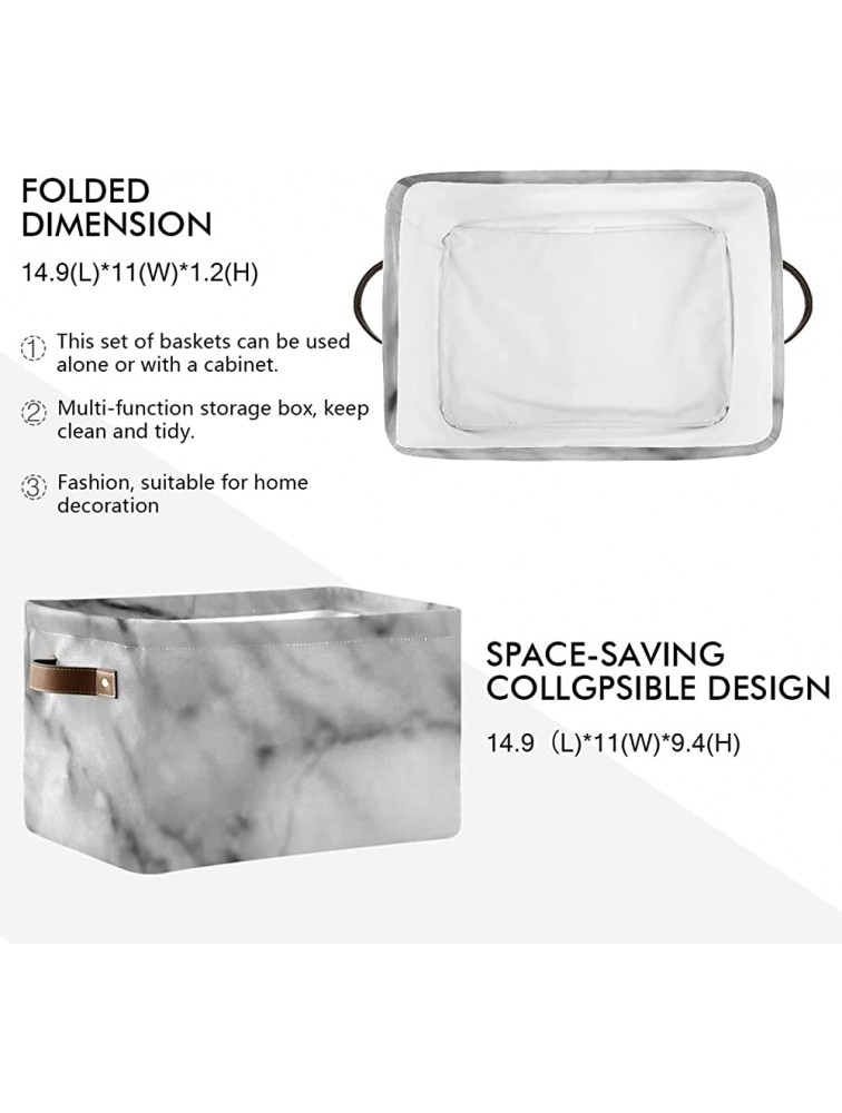 Rectangular Storage Boxes Abstract White Marble Texture High Fabric Storage Bin Organizer,collapsible Storage Basket For Toy Clothes,books.shelves Basket - BC51A89OI