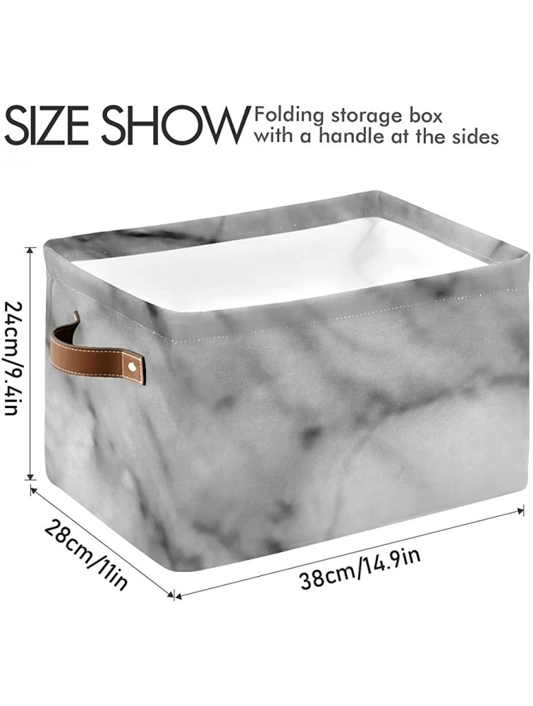 Rectangular Storage Boxes Abstract White Marble Texture High Fabric Storage Bin Organizer,collapsible Storage Basket For Toy Clothes,books.shelves Basket - BC51A89OI