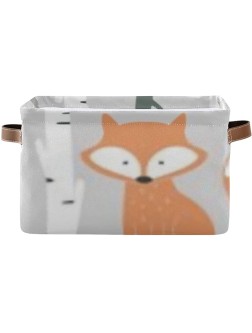 Rectangular Storage Boxes Forest Cute Fox Bear Fabric Storage Bin Organizer,collapsible Storage Basket For Toy Clothes,books.shelves Basket - BXV0R63CI