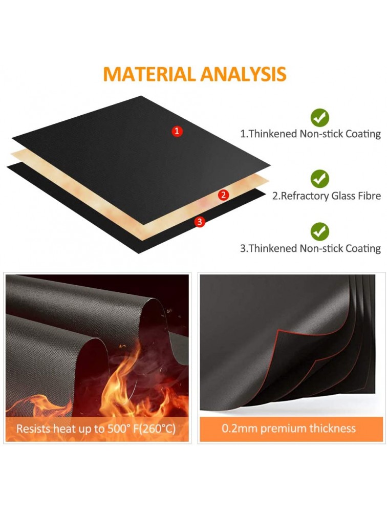 4 Pack Large Premium Oven Liners Mats for Bottom of Electric Gas Oven Heavy Duty,Reusable Nonstick Baking Mats Heat Resistant Outdoor BBQ Grill Mats Stove Guard Stove Top Protector 16*24Inch - BAVOB30B4