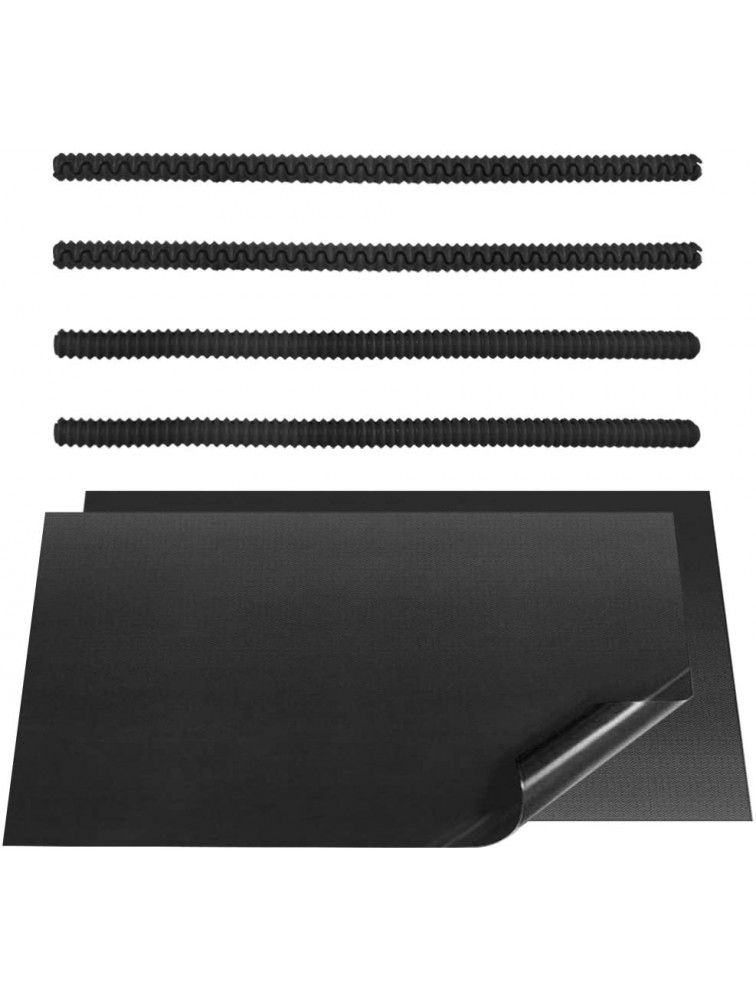DanziX 4 Pcs Black Oven Shelf Silicone Rack Guard Protector + 2 Pcs Non Stick Oven Liners Mat for Keeping Oven Clean and Protecting Against Burns and Scars - BFJRVB0IO
