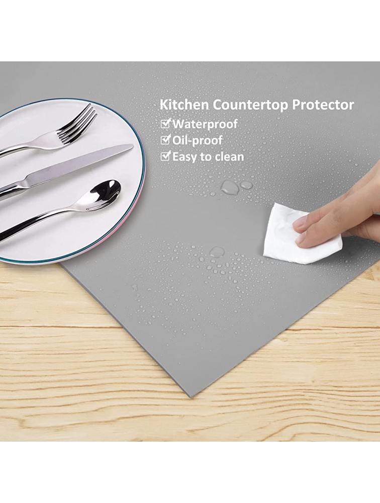 Large Silicone Heat Resistant Mat 25.6” x 17.2” x 0.08” Nonslip Silicone Mats for Kitchen Counter Countertop Protector 2PCS Grey - BBXV5QD5T