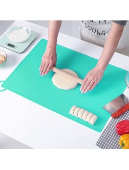 LIMNUO Extra Large Silicone Pastry Mat Non Stick Rolling Dough with Measurements-Non Slip,Reusable Silicone Baking Mat Blue - BRKAGTWQT