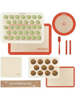Moon.b Silicone Baking Mats Set of 6 Non stick Oven Line silicone mats for baking Reusable Baking sheet for Macaroon Cookie Pastry Pizza - B30XLAVXI