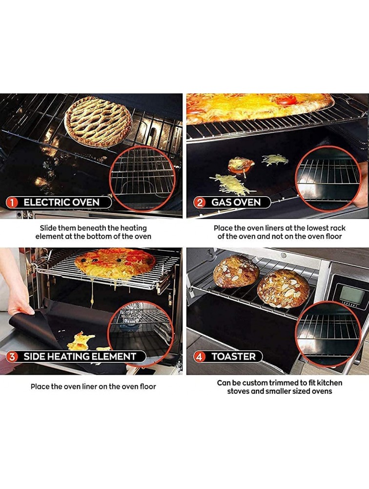 Oven Liners by OG 2 Pack Reusable Non-Stick Heavy Duty Oven Liners for Bottom of Oven Gas Stove BPA & PFOA Free Oven Mat for Bottom of Electric Oven Microwave Charcoal or Gas Grills - B0YHVYEP6
