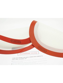 Premium Living Pizza Baking Silicone Mat 12" red 2 Red - B10B214MJ