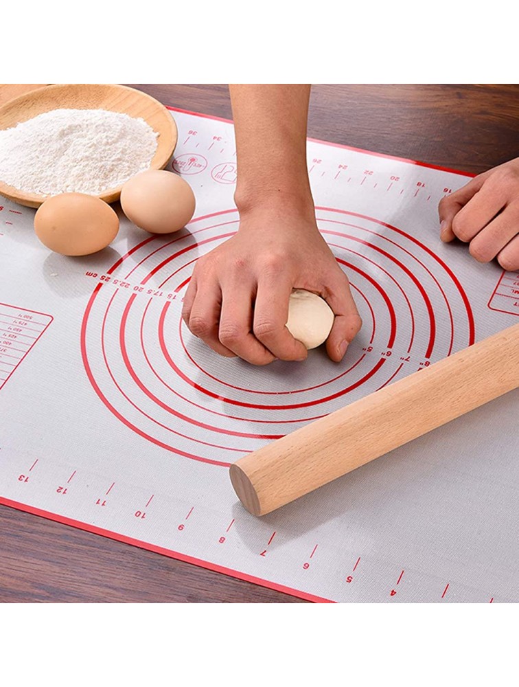 Silicone Baking Mat for Pastry Rolling Dough with Measurements 16 x 24 Thick BPA Free Non stick and Non Slip White Table Sheet Baking Supplies for Bake Pizza Cake - BGYPFG1R4