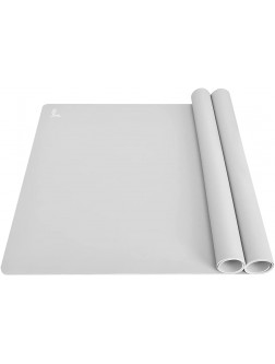 Thick Silicone Counter Mat Large Set of 2  23.4"by15.6" Heat Resistant Mat for Kitchen Table Countertop Protector Non Stick Pastry Baking Mat Placemats  Silicone Mat for Crafts Kids  Cool Gray - BRMKFJR5G