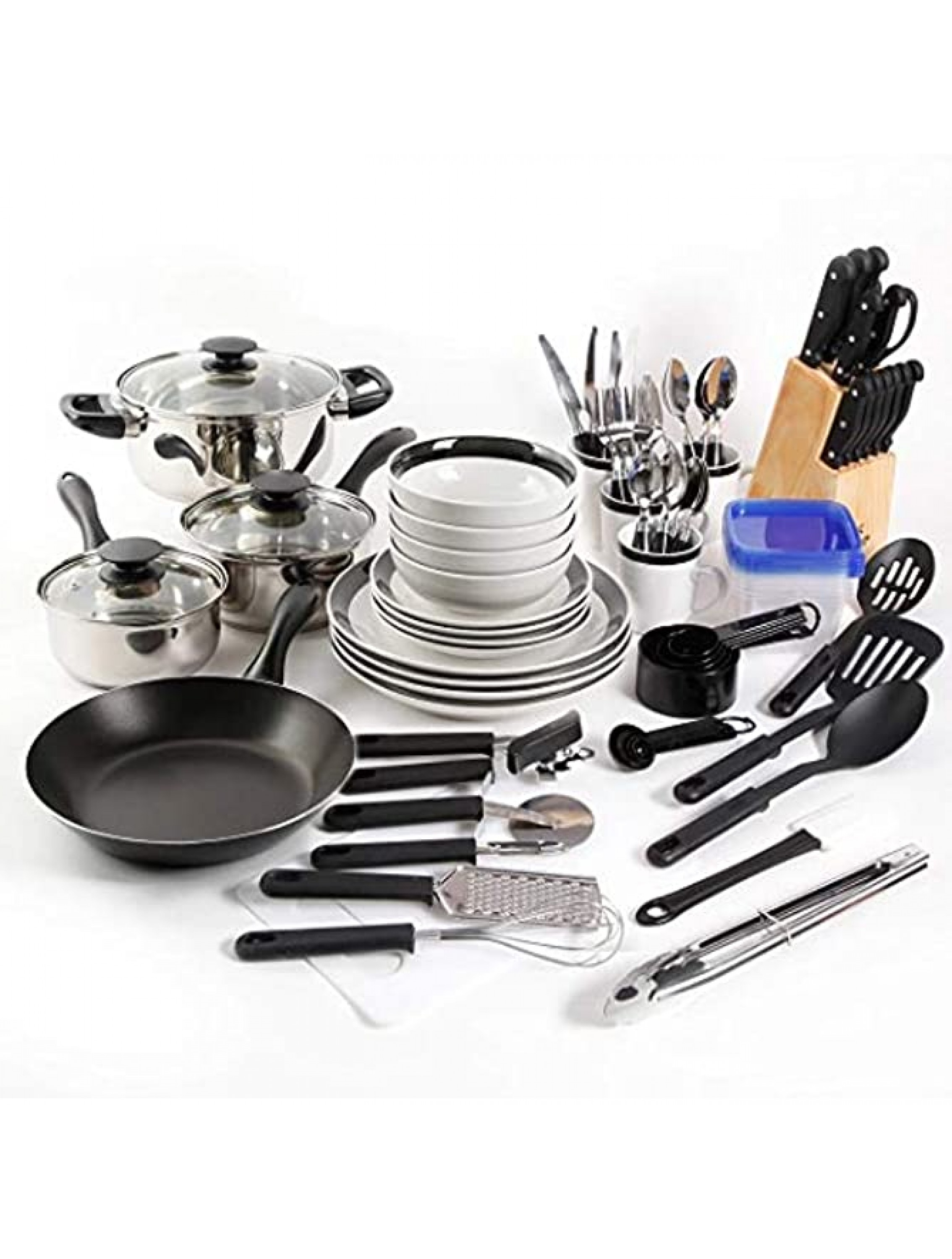 83 Piece Non Stick Pots and Pans Cookware Set Combo Set Kitchen Cooking Steel - BAPJHDCA1