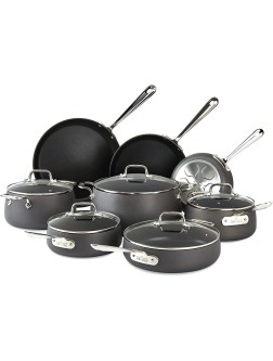 All-Clad E785SB64 HA1 Hard Anodized Nonstick Cookware Set Pots and Pans Set 13 Piece Black - BVIB48NUB