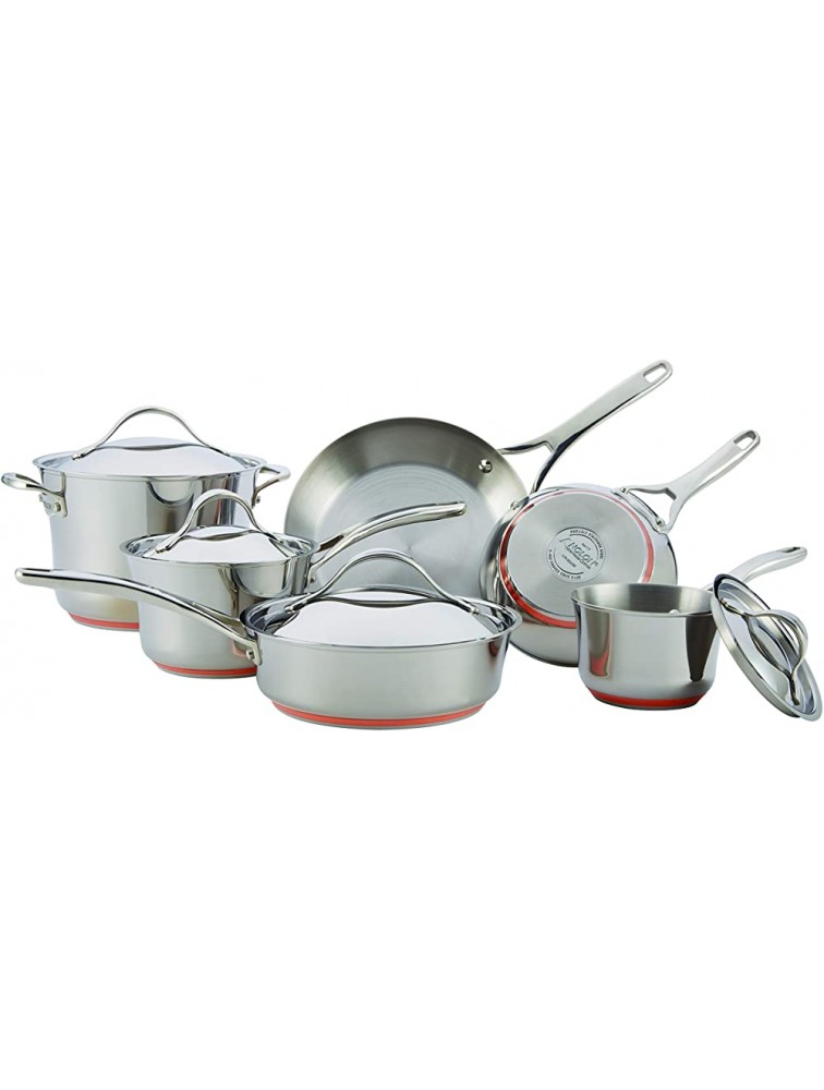 Anolon Nouvelle Stainless Steel Cookware Pots and Pans Set 10 Piece - BMUK8NT2Q