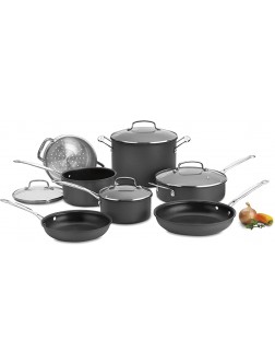 Cuisinart Chef's Classic Nonstick Hard-Anodized 11-Piece Cookware Set,Black - BE64YDQG9