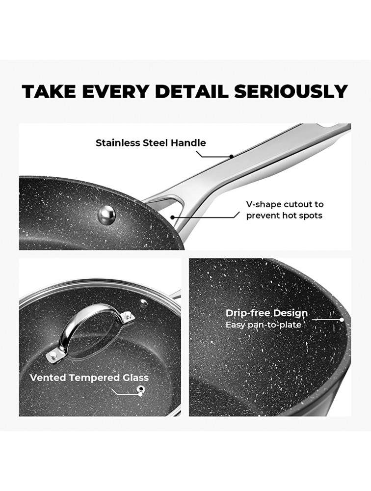 Fadware Nonstick Pots and Pans Set Kitchen Cookware Sets 10-piece for All Cooktops Induction Cookware Non-toxic Cooking Frying Pan Skillet Saucepan - BV4ZWLD4H
