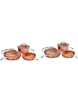 Gotham Steel Pots and Pans Set 10 Piece Hammered Copper & Premium Hammered Cookware – 5 Piece Ceramic Cookware Pots and Pan Set with Triple Coated Nonstick Copper Surface & Aluminum Composition - B5HF9AVS8
