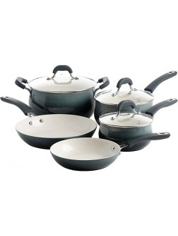 Oster Corbett Forged Aluminum Cookware Set with Ceramic Non-Stick-Induction Base-Soft Touch Bakelite Handle and Tempered Glass Lids 8-Piece Gradient Grey - BYF7BAOW3