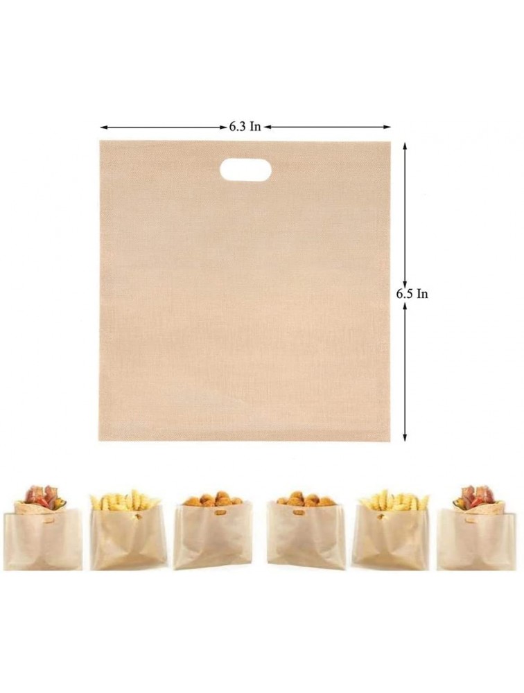 BoKiloh Non Stick Toaster Bags 6.7''x7.5'' 4PCS Easy to Clean Perfect For Sandwiches Hot Dogs Chicken Fish Vegetables Panini & Garlic Toast Suit for Microwave Grill Toaster Reuse 100 Times - B0RYBV7NO