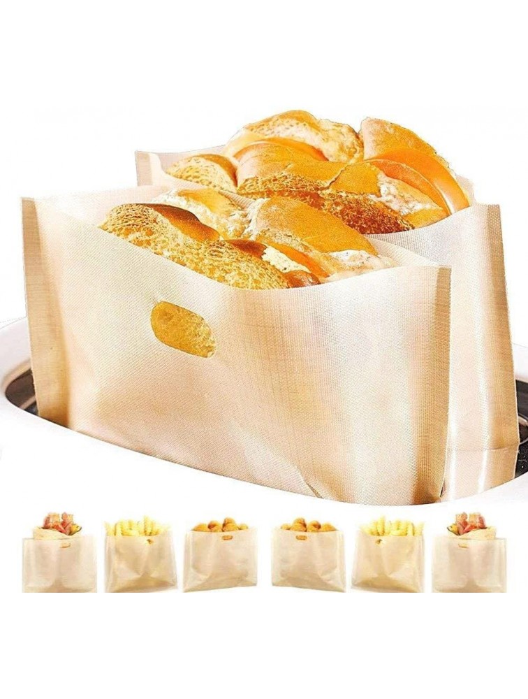LIANGCHEN Reusable Toaster Bags Non Stick Bread Sandwiches Pockets Heat Resistant Toaster Sleeves Reuse up to 50 Times for Pizza Chicken16x16.5cm-5pcs - BFBNKAP5R