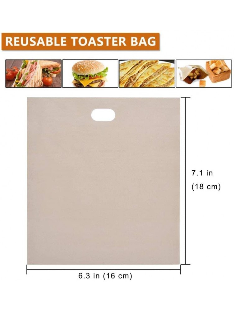 LokiLux Toaster Bags Reusable for Grilled Cheese Sandwiches,Non Stick Sandwich Toaster Bags,Premium Quality Teflon Toaster Bags for Toaster Microwave Oven or Grill,Medium Size -Set of 6 - BKH9G385B