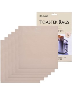 LokiLux Toaster Bags Reusable for Grilled Cheese Sandwiches,Non Stick Sandwich Toaster Bags,Premium Quality Teflon Toaster Bags for Toaster Microwave Oven or Grill,Medium Size -Set of 6 - BKH9G385B