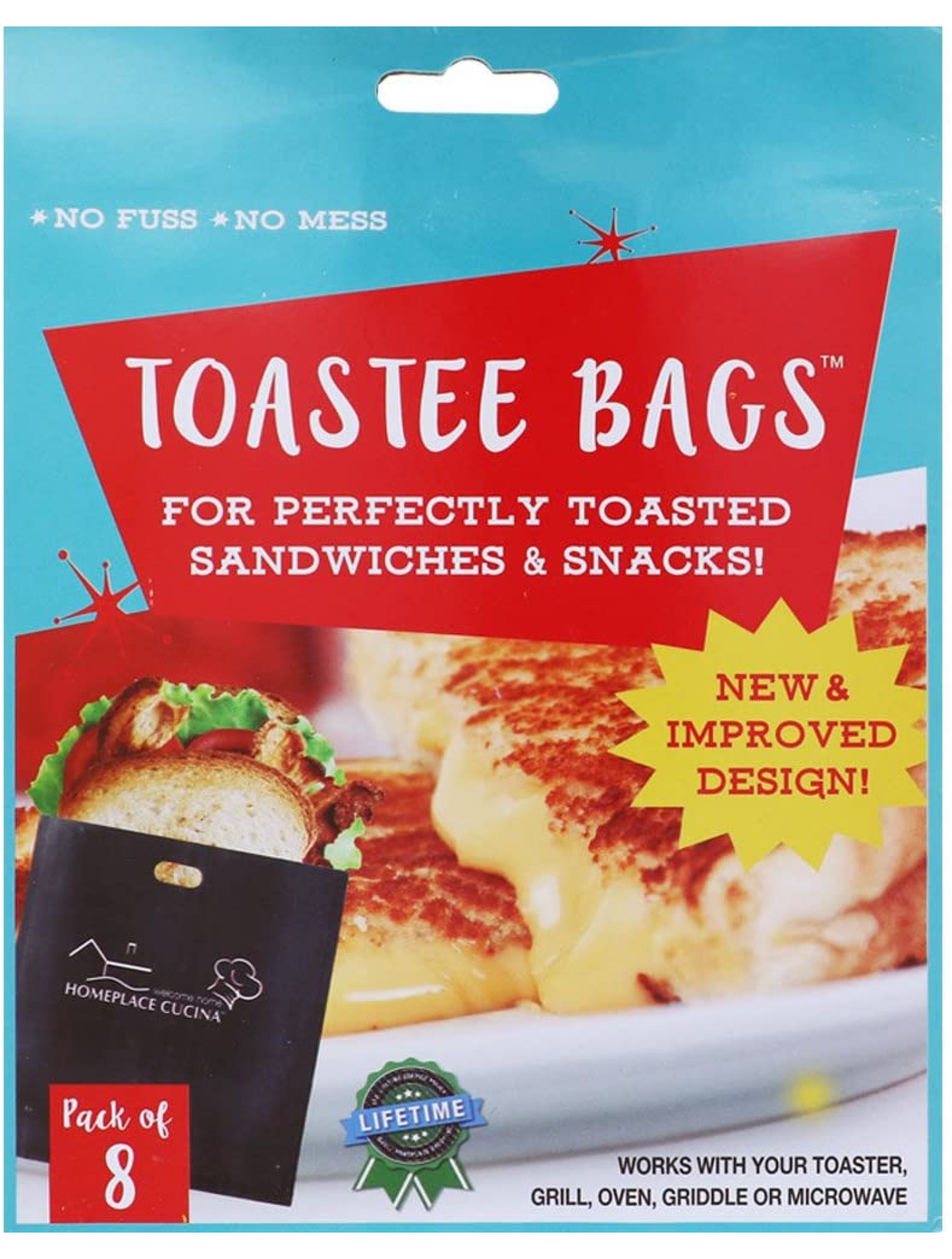 New & Improved Toastee Bags Reusable Toaster Bags for Perfectly Toasted Sandwiches & Snacks 24 bags - BPHSA3H46