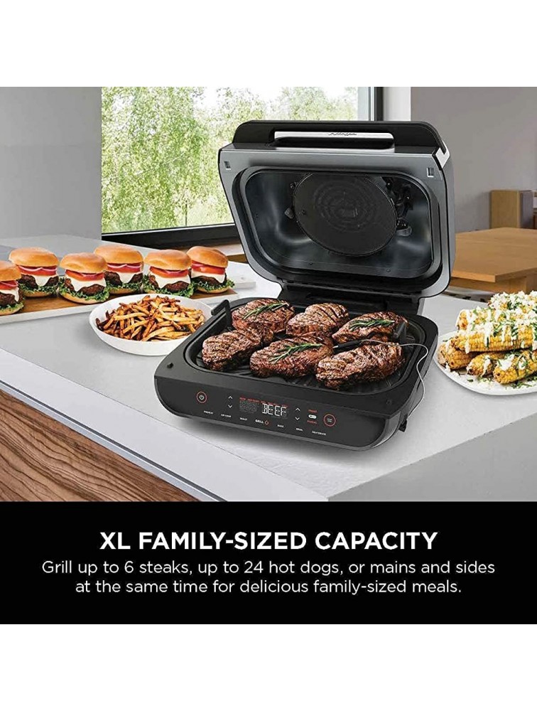Ninja FG551 H Foodi Smart XL 6-in-1 Indoor Grill with 4-Quart Air Fryer Roast Bake Dehydrate Broil and Leave-In Thermometer with Extra Large Capacity and a Stainless Steel Finish Renewed NAVY Blue - BS4E7FAMR