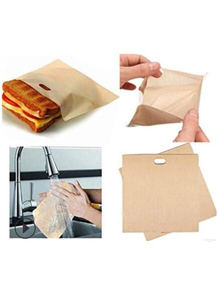 Non Stick Reusable Toaster Bags 12pcs Toaster Sandwich Bags Grilled Cheese Toaster Bags Reusable Bags for Food Fiberglass Heat Resistant Toaster Bags for Grilled Cheese Sandwiches Toaster Sleeves - BR65QIEOV