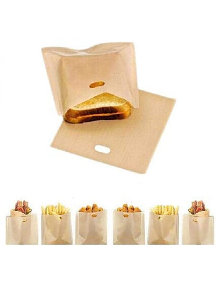 Non Stick Reusable Toaster Bags 12pcs Toaster Sandwich Bags Grilled Cheese Toaster Bags Reusable Bags for Food Fiberglass Heat Resistant Toaster Bags for Grilled Cheese Sandwiches Toaster Sleeves - BR65QIEOV