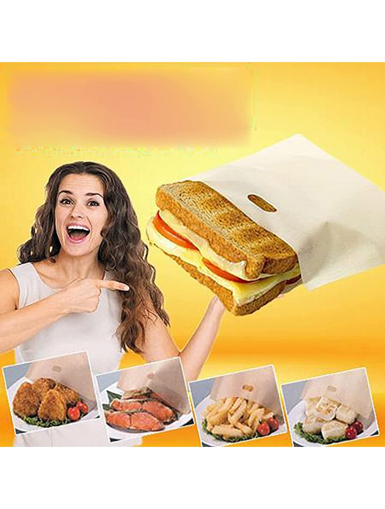 Non-stick Toaster Bags Reusable 10 Pack Toaster Bag for Grilled Cheese Sandwiches Microwave Oven or Grill 4 Size Pizza Panini & Garlic Bread Bag Toaster Baked Cheese 6.7x7.5 - BDXCO3LRB