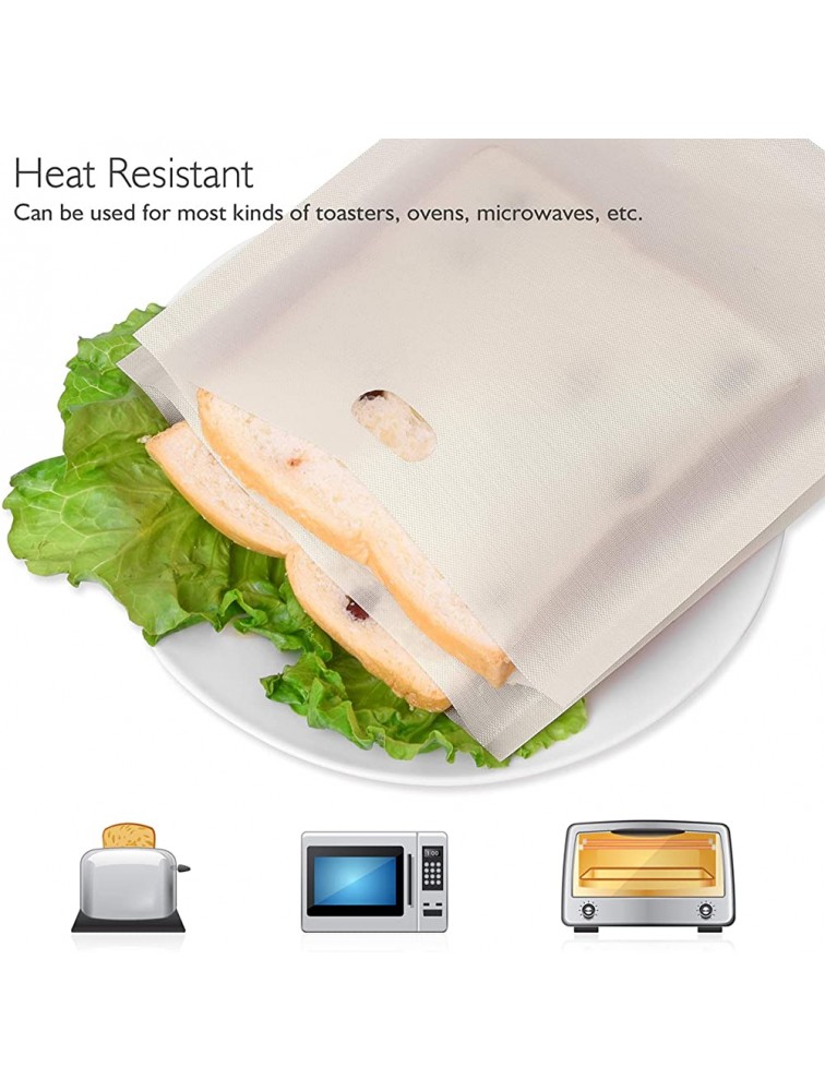 Toast It All Bags Reusable Toaster Bags Non-stick 8 Toast Bags - B4GNG9M2T