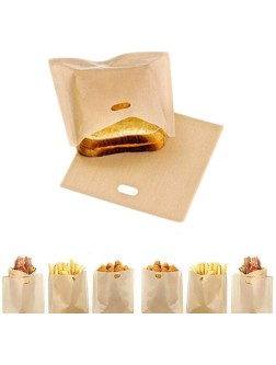 Toaster Bags 10pcs Reusable Non-Stick Sandwich Toaster Bags Washable Heat Resistant Sandwich Bag Pockets for Grilled Cheese,Pizza,Panini - B8G3FCTDW