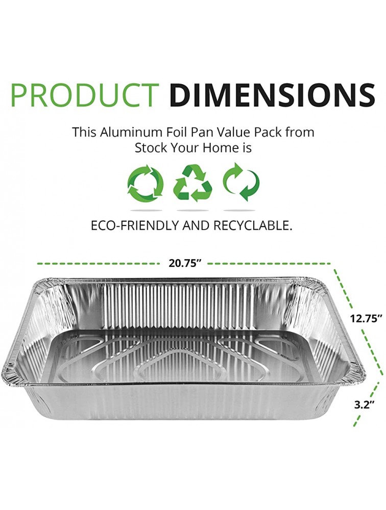 21x13 Aluminum Pans 20 Pack Durable Full Size Deep Aluminum Foil Roasting & Steam Table Pans Deep Pan for Catering Large Groups Disposable Pans Great for Cooking Heating Storing Prepping Food - BI9RDAGU1