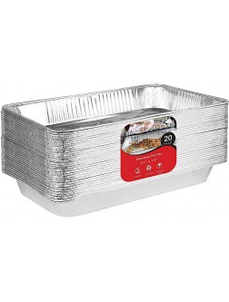21x13 Aluminum Pans 20 Pack Durable Full Size Deep Aluminum Foil Roasting & Steam Table Pans Deep Pan for Catering Large Groups Disposable Pans Great for Cooking Heating Storing Prepping Food - BI9RDAGU1