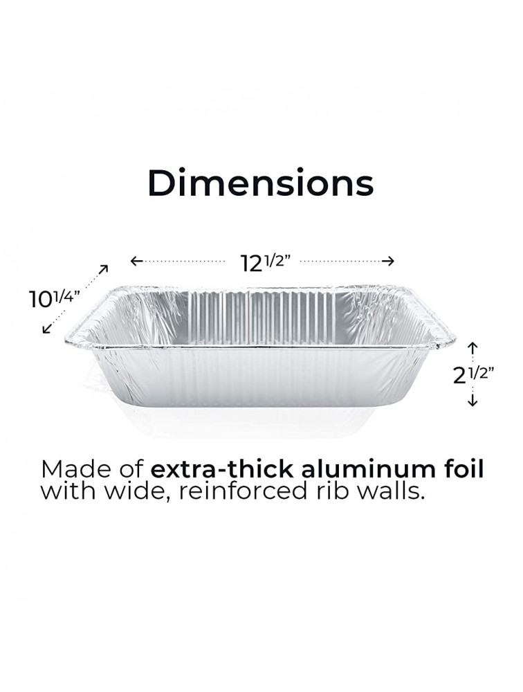 30-Pack 9x13 Aluminum Pans Half-Size Disposable Foil Pans. Great for Baking Cooking Grilling Serving & Lining Steam-Table Trays Chafers. Pan Size 12 1 2 x 10 1 4 x 2 1 2 - BRPJOL65Y