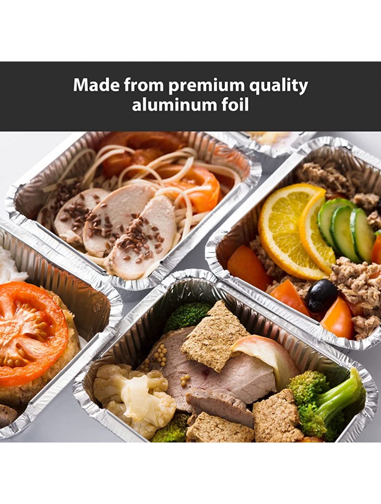 Acmind Aluminum Pans Foil Pans with Lids Aluminum Pans Disposable with Covers 35 Foil Rectangle Pans and 35 Lid Food Storage Containers for Cooking Baking Meal Prep - BLIJIUS81
