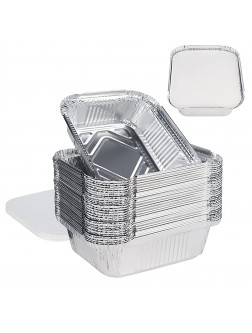 Acmind Aluminum Pans Foil Pans with Lids Aluminum Pans Disposable with Covers 35 Foil Rectangle Pans and 35 Lid Food Storage Containers for Cooking Baking Meal Prep - BLIJIUS81