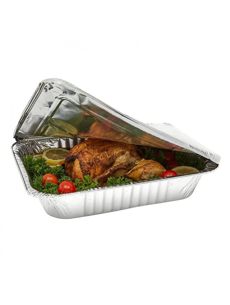 Aluminum Foil Pans with Lids 9x13 20 Pack Half Size Disposable Trays for Steam Table Food Grills Baking BBQ - B51M3T6ON