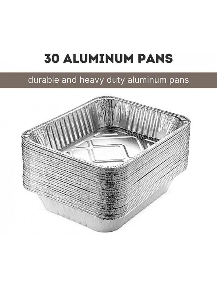 Aluminum Foil Pans30 Pack 9x13 Inches Foil Trays with High Heat Conductivity Disposable Cookware For Baking Grilling Cooking Storing and Prepping Recyclable Material - BYXBC9CPZ