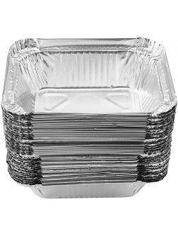 Aluminum Pans 50 Pack Disposable Foil Pans Cookware Great for Baking Cooking Grilling Serving & Lining Steam Table Trays Chafers - B8FS6NEP2