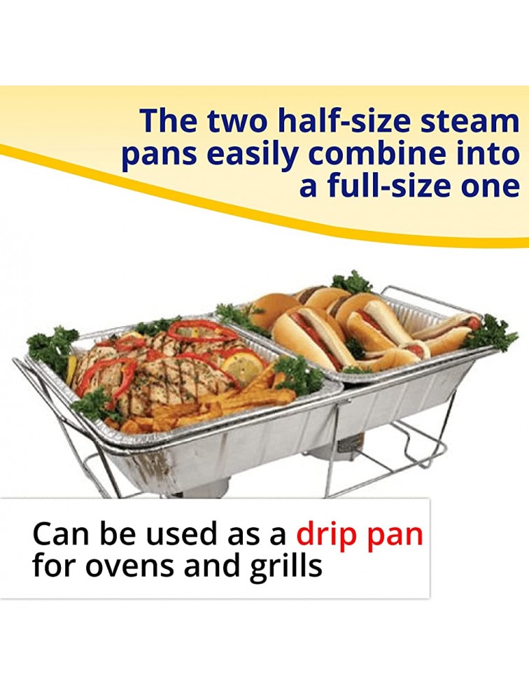 IDL Packaging Half-Size Aluminum Steam Table Pans − Shallow 13 x 11 x 1.5 Pack of 25 − Disposable Foil Pan for Grilling Roasting BBQ Cooking Baking Freezing − Food-Safe Catering Supplies - BNQZX1F83
