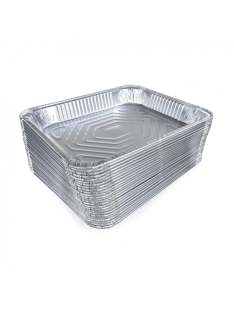 IDL Packaging Half-Size Aluminum Steam Table Pans − Shallow 13" x 11" x 1.5" Pack of 25 − Disposable Foil Pan for Grilling Roasting BBQ Cooking Baking Freezing − Food-Safe Catering Supplies - BNQZX1F83
