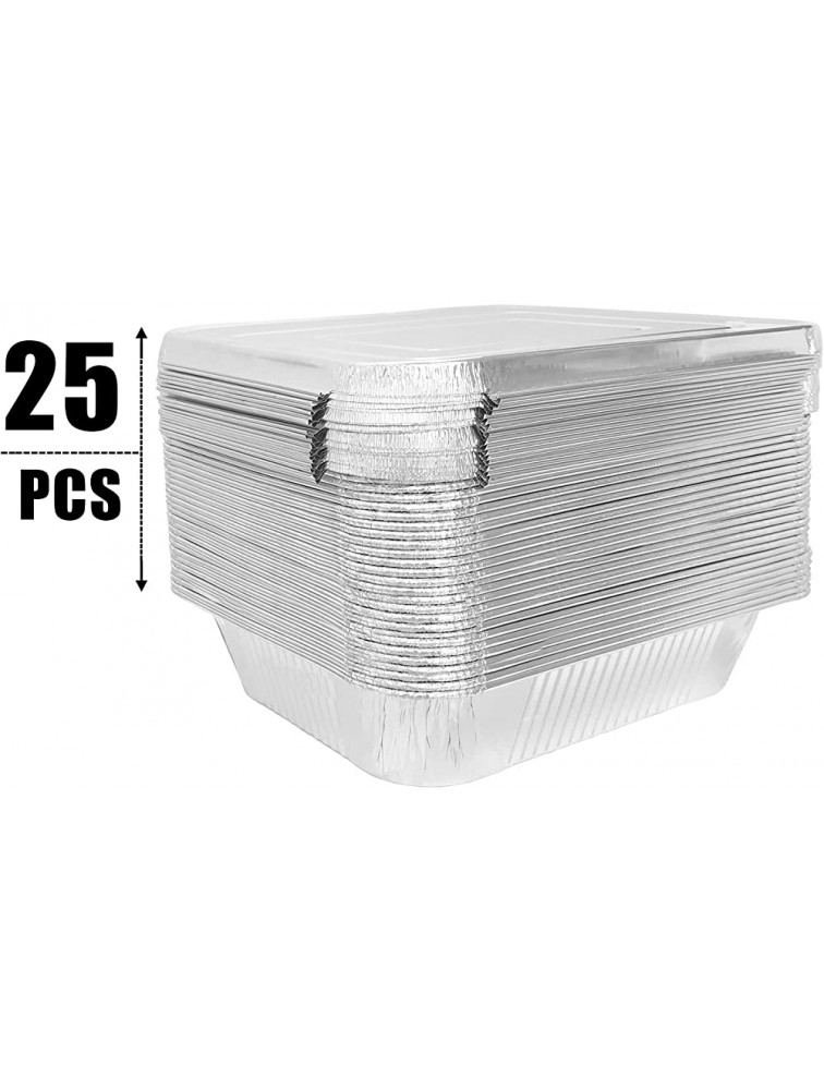 JXXH 9×13 Inches 25 Pack Disposable Aluminum Pans with Lid,Half-Size Deep Aluminum Pans For Grilling,Baking,Heating,Cooking,Food Preparation. - BKWVKNDL3