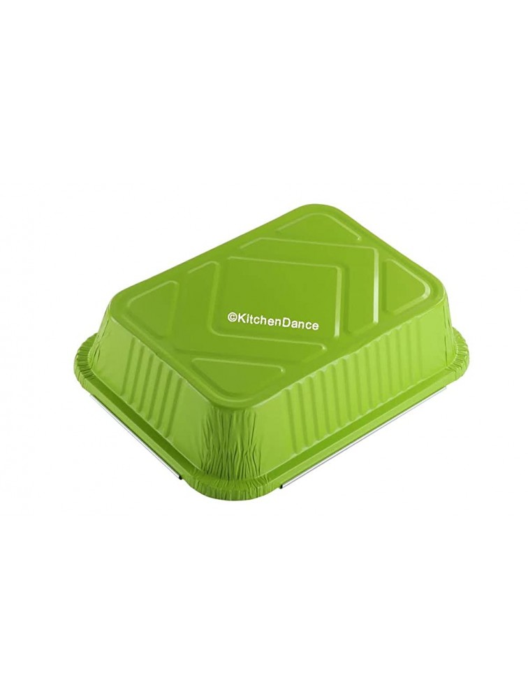 KitchenDance Disposable Colored Aluminum 3.75 Pound Take out pans. Color and Lid Options With Plastic Lids Green 50 - BDT7NF3EI