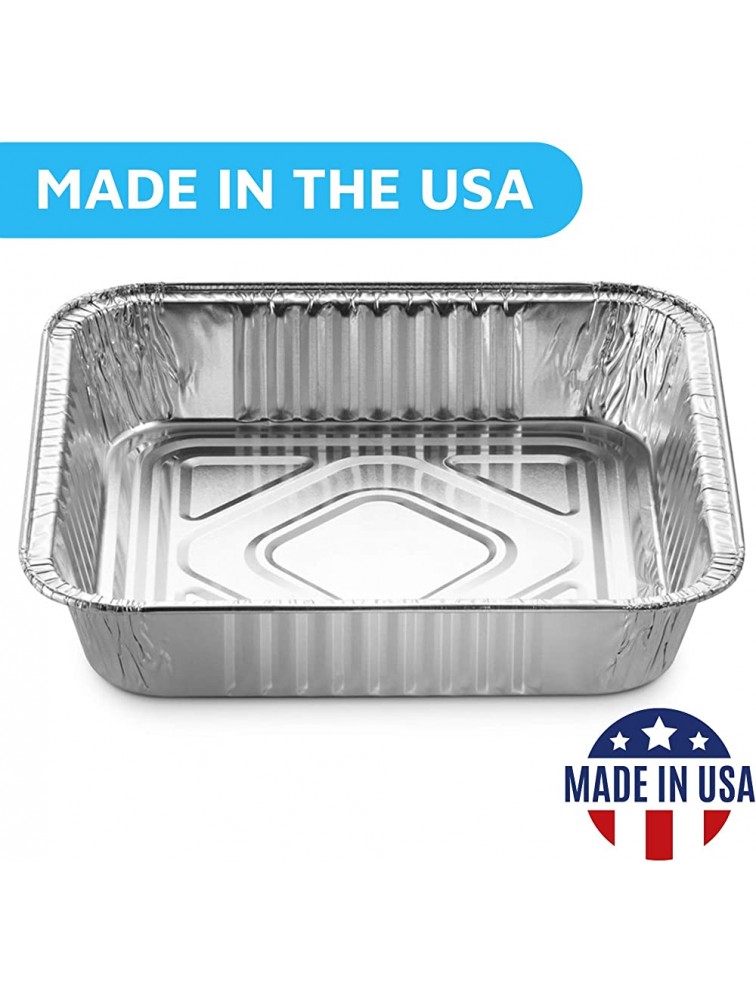 MontoPack 9” Disposable Aluminum Foil Square Baking Pans | 9 x 9 Cake Pan Tin for Broiling Toaster Oven Meal Prep Roasting Take Out | Perfect for Brownie & Lasagna Trays Made in USA 20 Pack - BV8IPXNFR