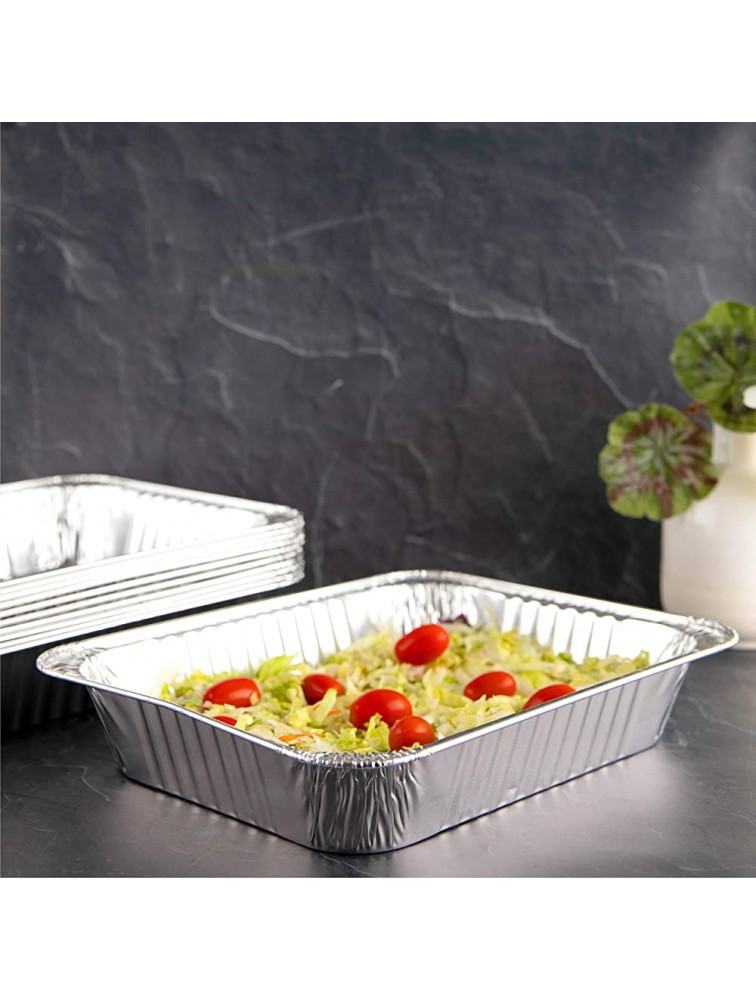 Plasticpro Disposable 9 x 13 Aluminum Foil Pans Heavy Weight Half Size Deep Steam Table Bakeware Cookware Perfect for Baking Cakes Bread Meatloaf Lasagna 100 - BGQP8M8U6
